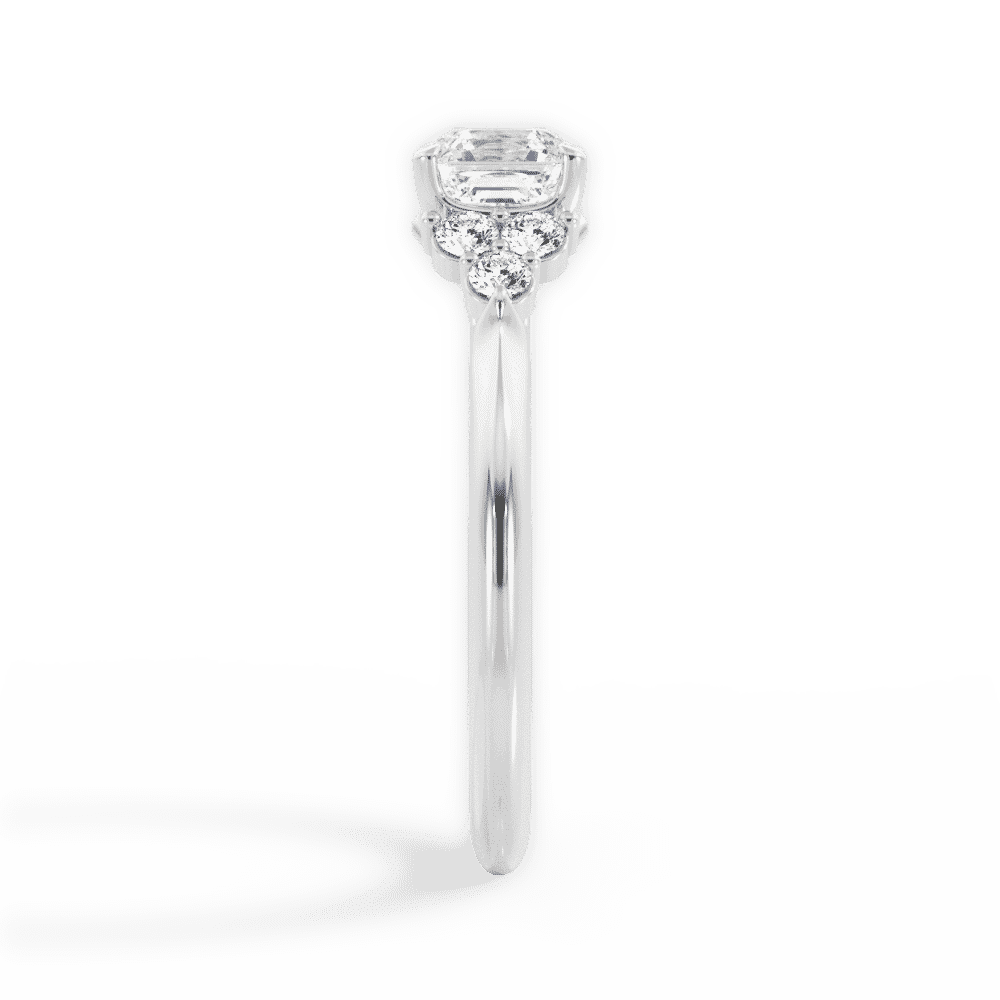 14kt White Gold/18kt White Gold/Platinum/asscher/side
