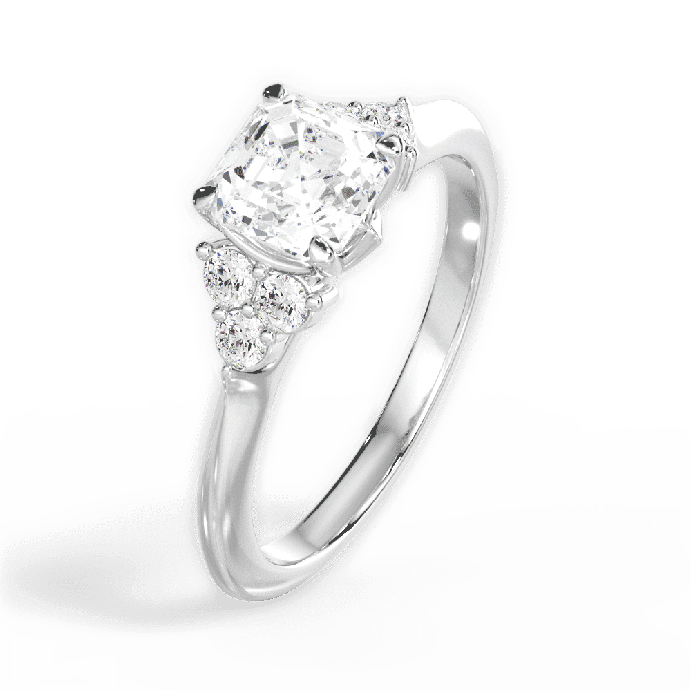 14kt White Gold/18kt White Gold/Platinum/asscher/perspective