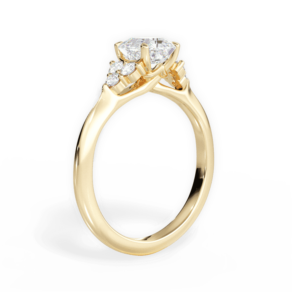 14kt Yellow Gold/18kt Yellow Gold/asscher/front