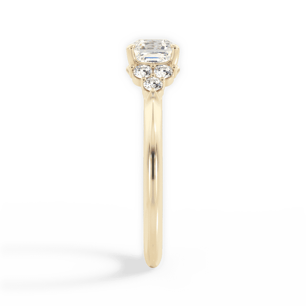 14kt Yellow Gold/18kt Yellow Gold/asscher/side