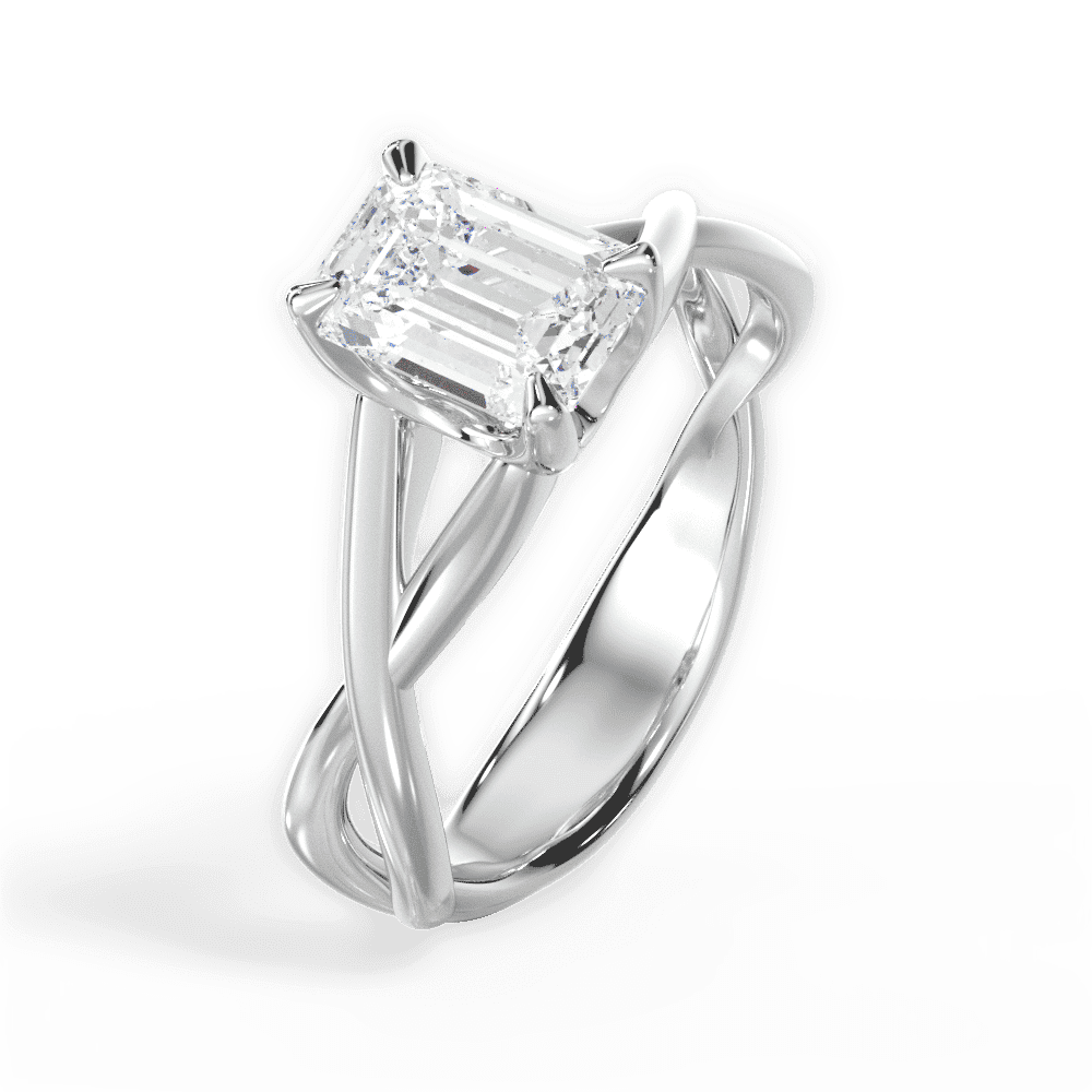 14kt White Gold/18kt White Gold/Platinum/emerald/perspective