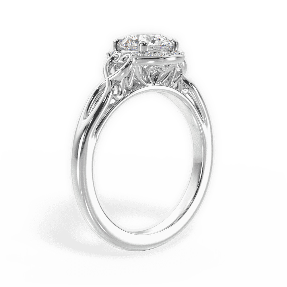 14kt White Gold/18kt White Gold/Platinum/round/front