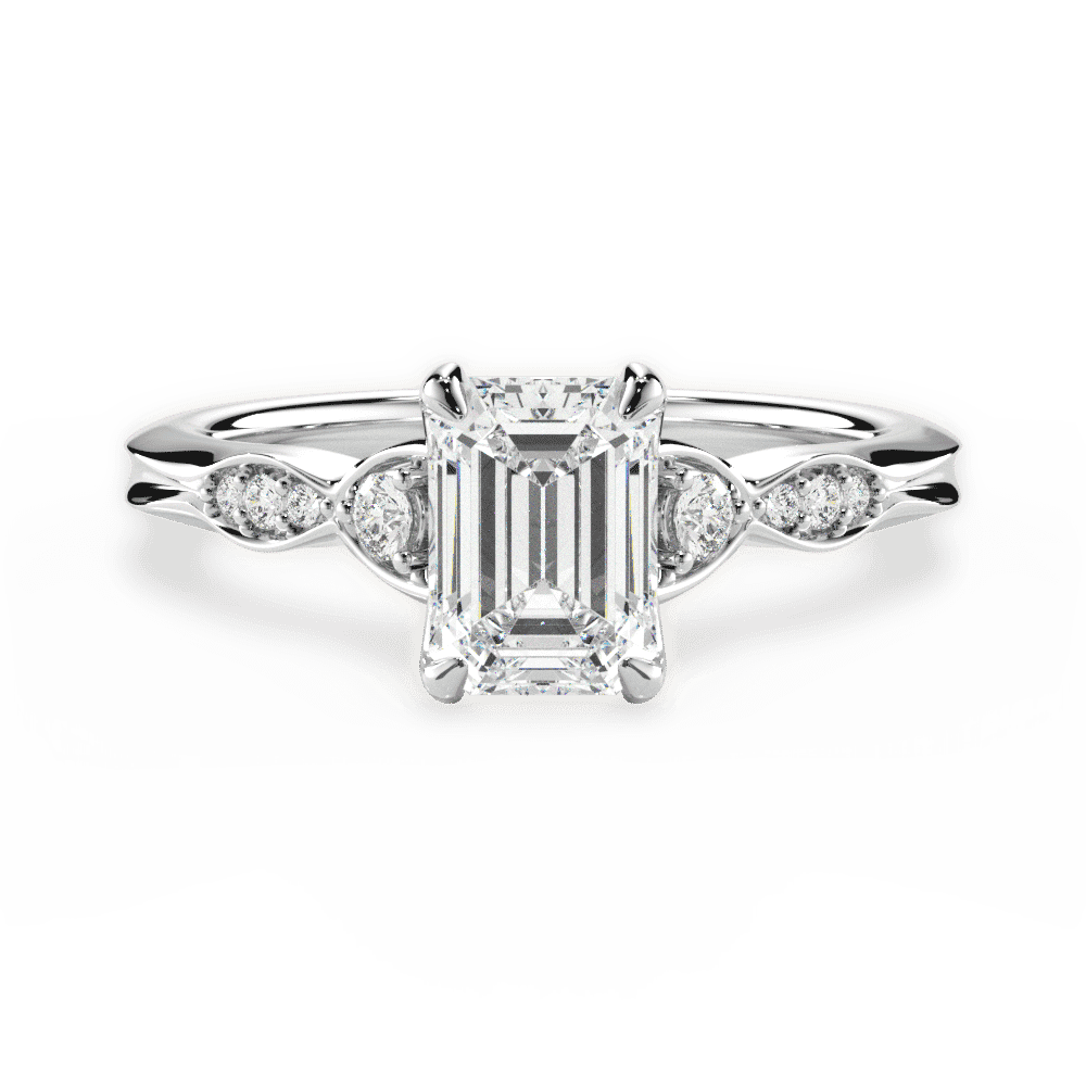 14kt White Gold/18kt White Gold/Platinum/emerald/top