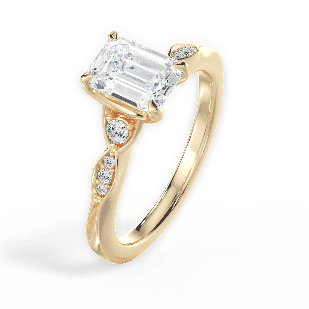 14kt Yellow Gold/18kt Yellow Gold/emerald/perspective