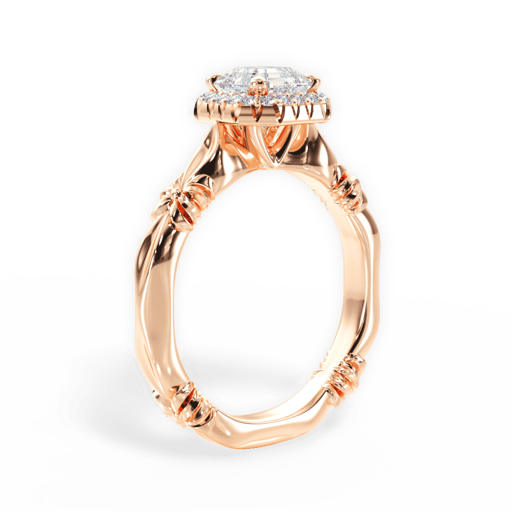 14kt Rose Gold/18kt Rose Gold/asscher/front