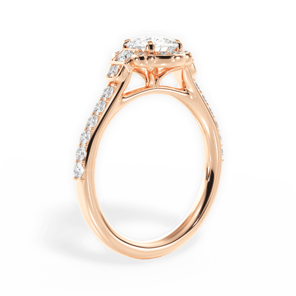 14kt Rose Gold/18kt Rose Gold/cushion/front