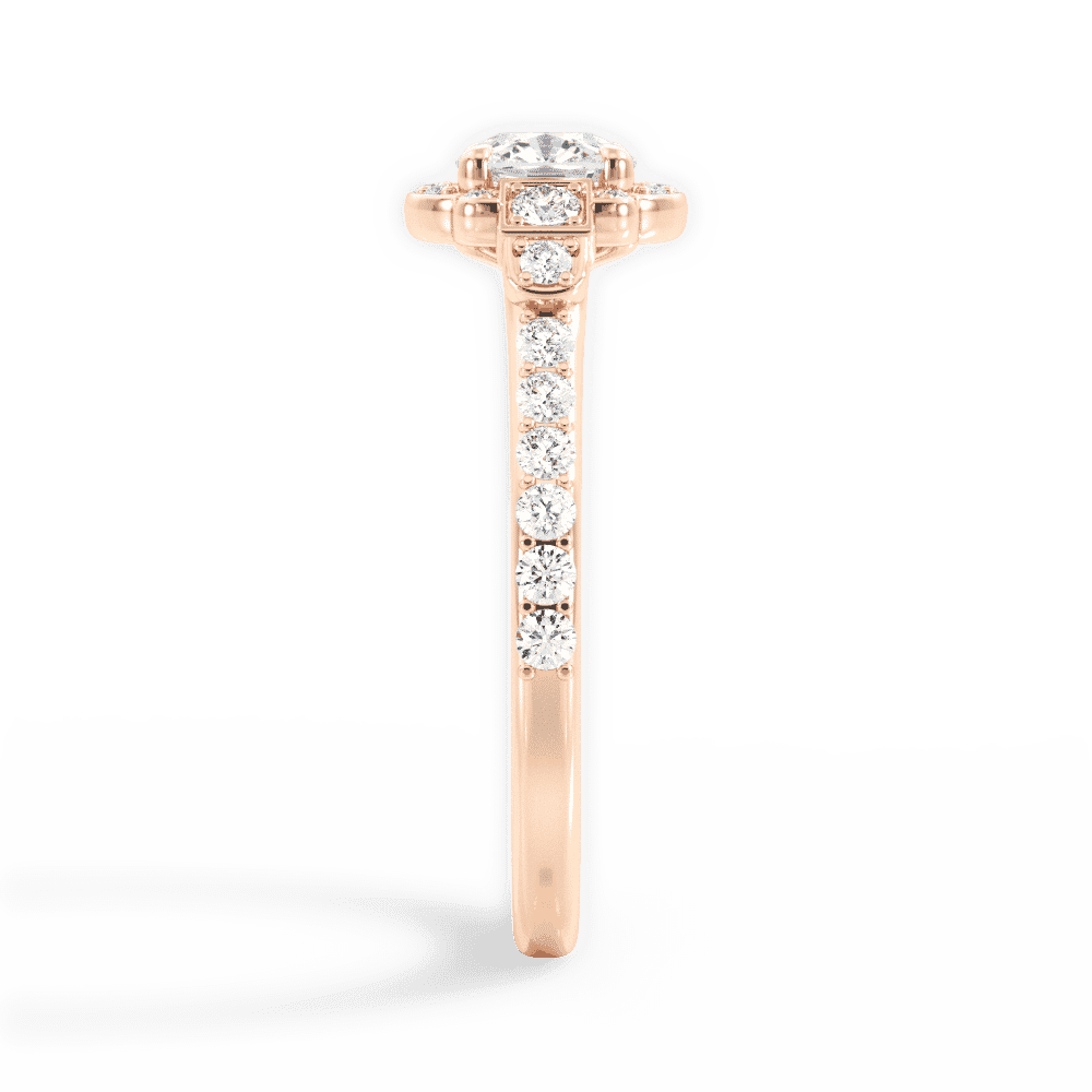 14kt Rose Gold/18kt Rose Gold/cushion/side