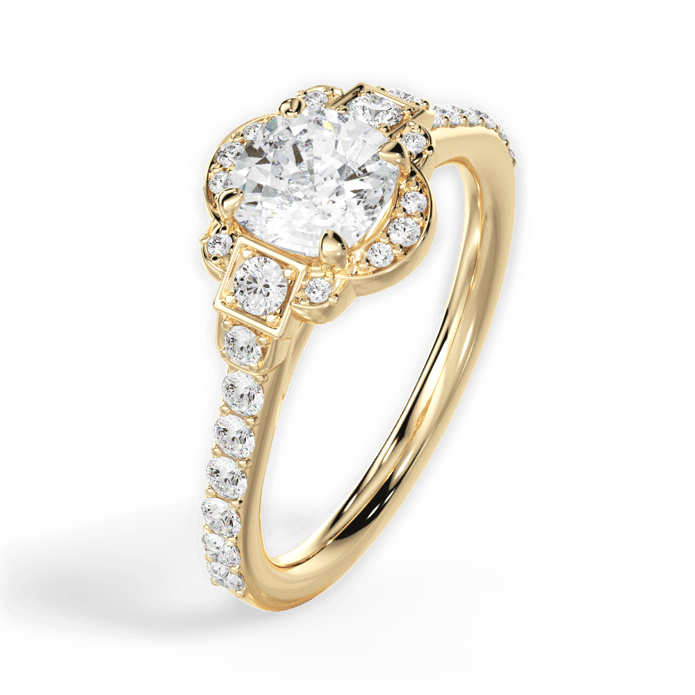 14kt Yellow Gold/18kt Yellow Gold/cushion/perspective