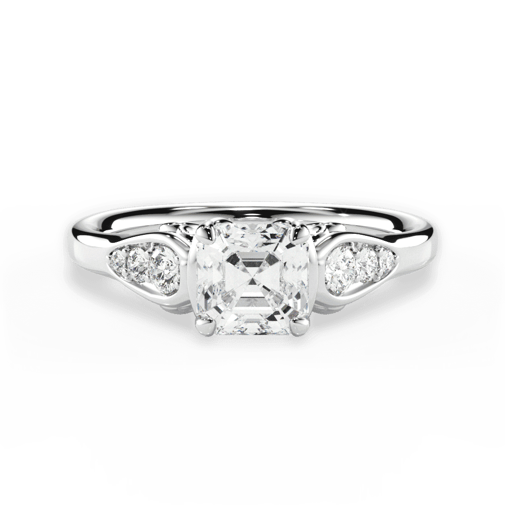 14kt White Gold/18kt White Gold/Platinum/asscher/top