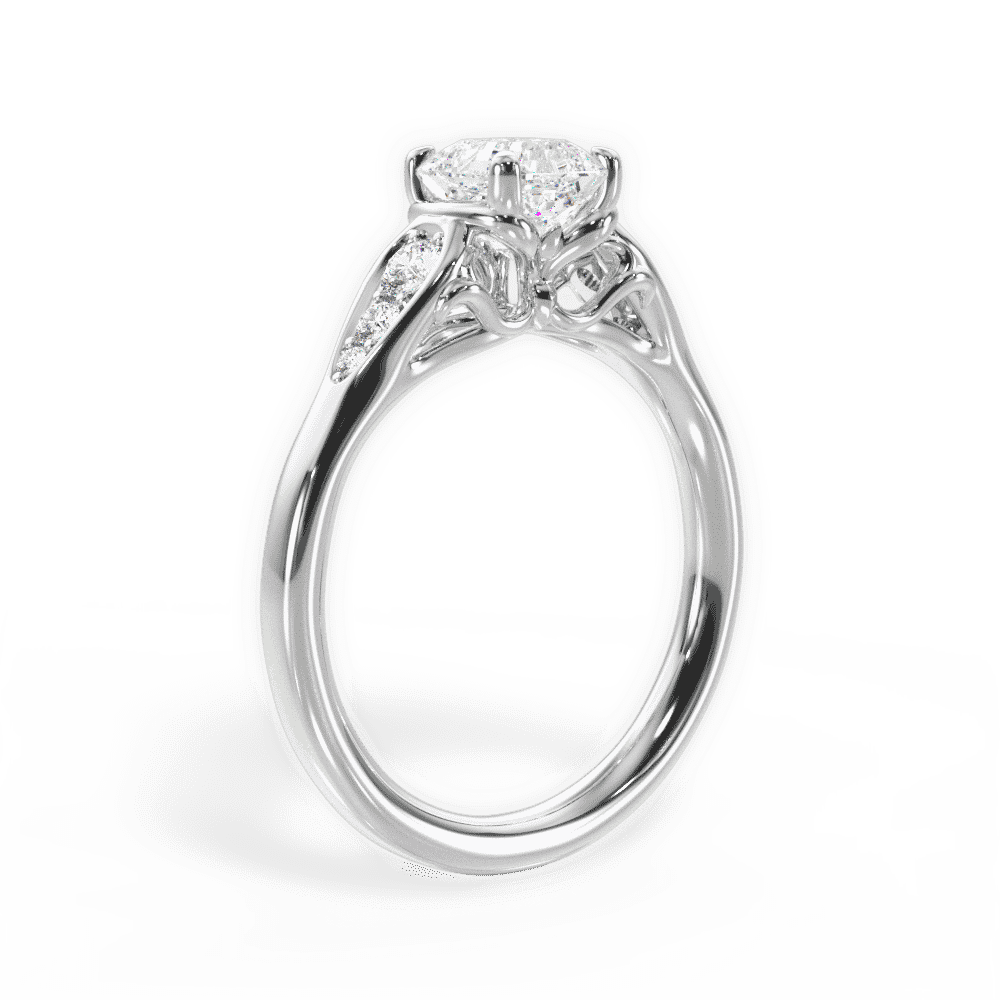 14kt White Gold/18kt White Gold/Platinum/asscher/front