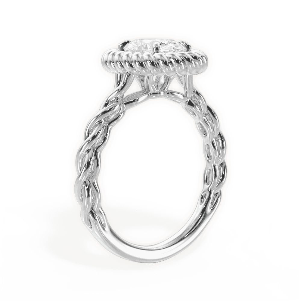14kt White Gold/18kt White Gold/Platinum/oval/front