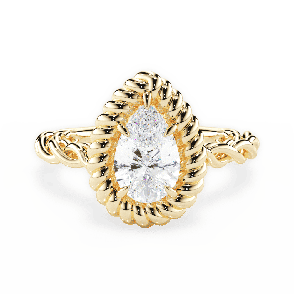 14kt Yellow Gold/18kt Yellow Gold/pear/top