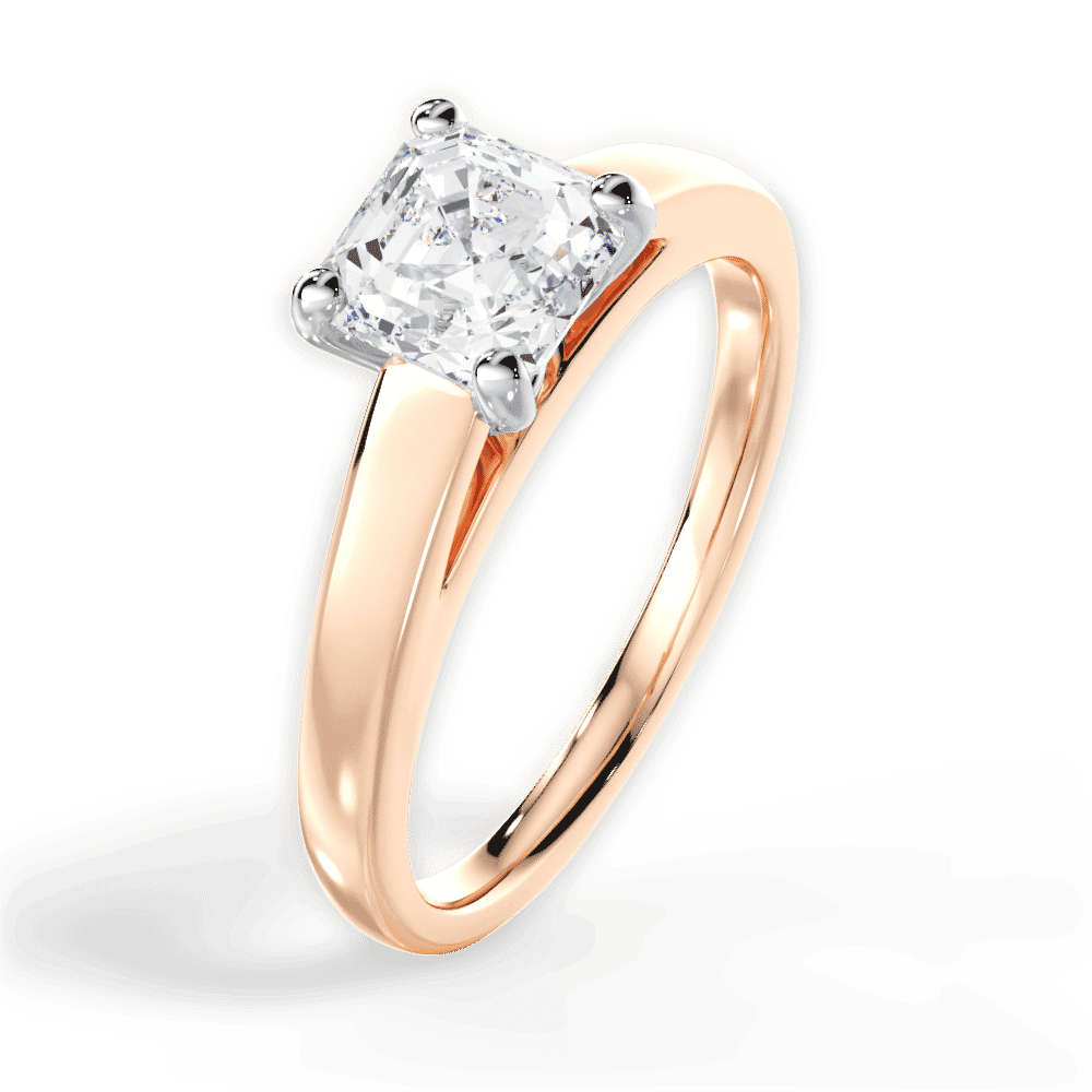 14kt Rose Gold/18kt Rose Gold/asscher/perspective