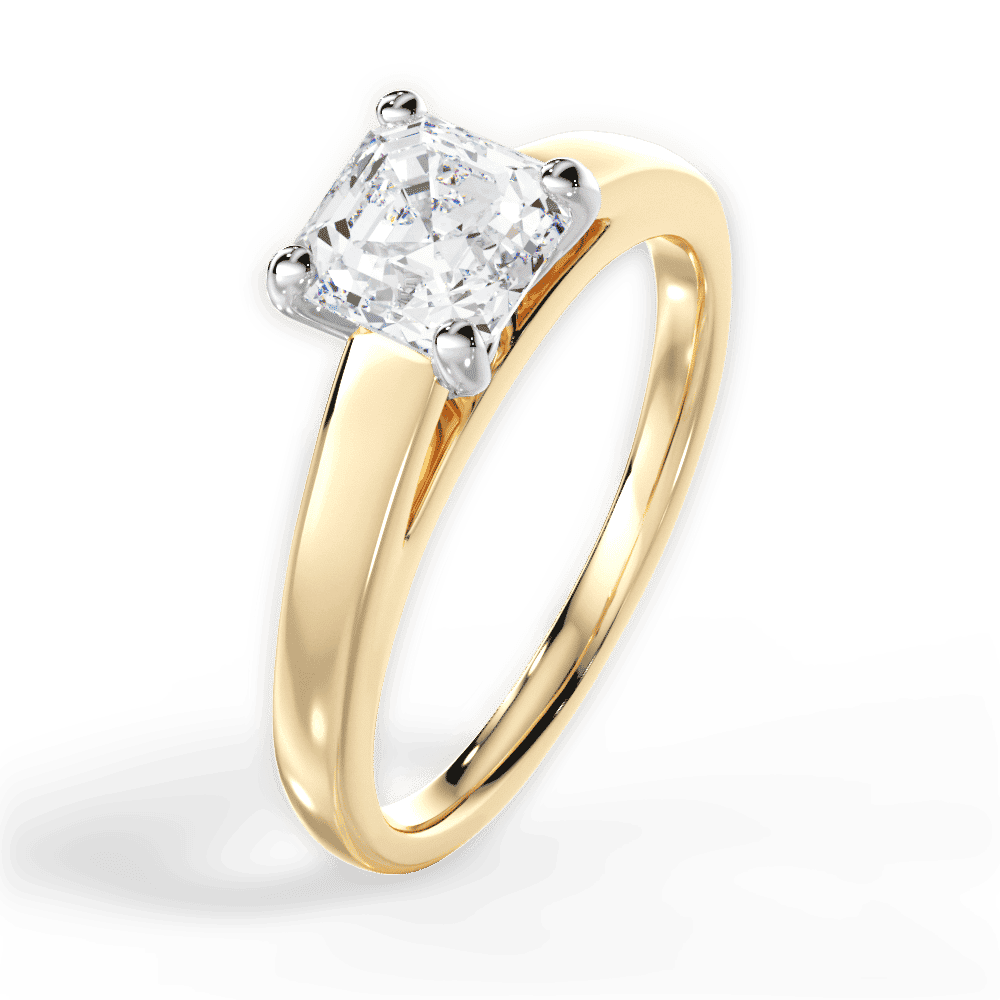 14kt Yellow Gold/18kt Yellow Gold/asscher/perspective