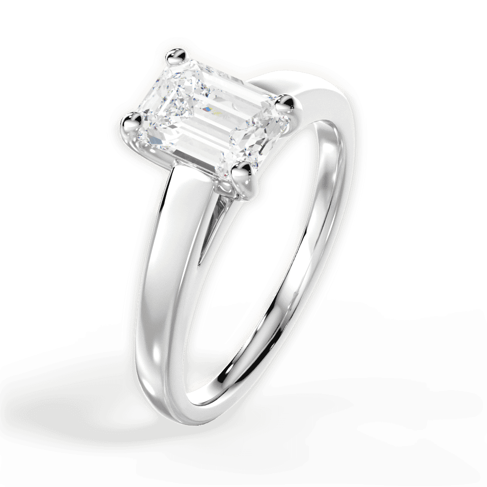 14kt White Gold/18kt White Gold/Platinum/emerald/perspective