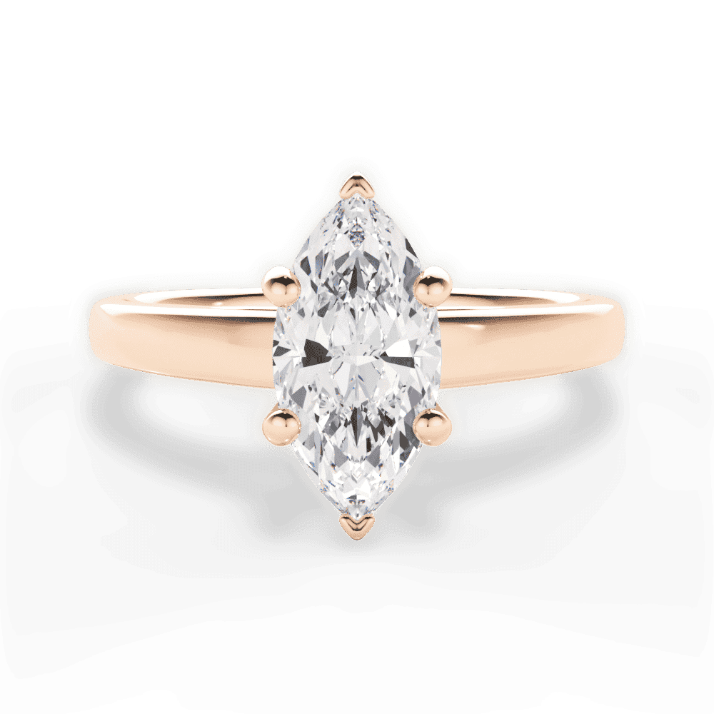 14kt Rose Gold/18kt Rose Gold/marquise/top