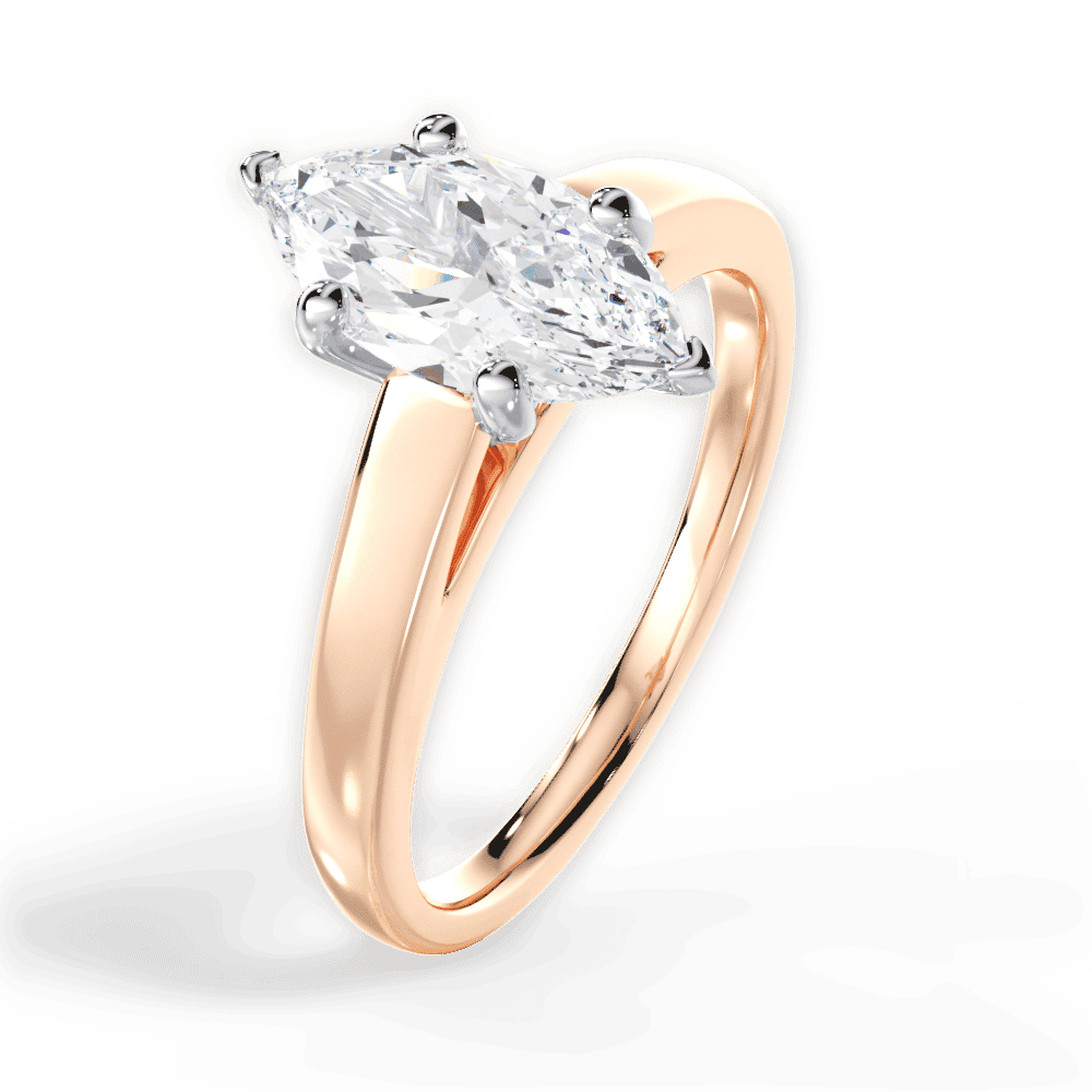 14kt Rose Gold/18kt Rose Gold/marquise/perspective