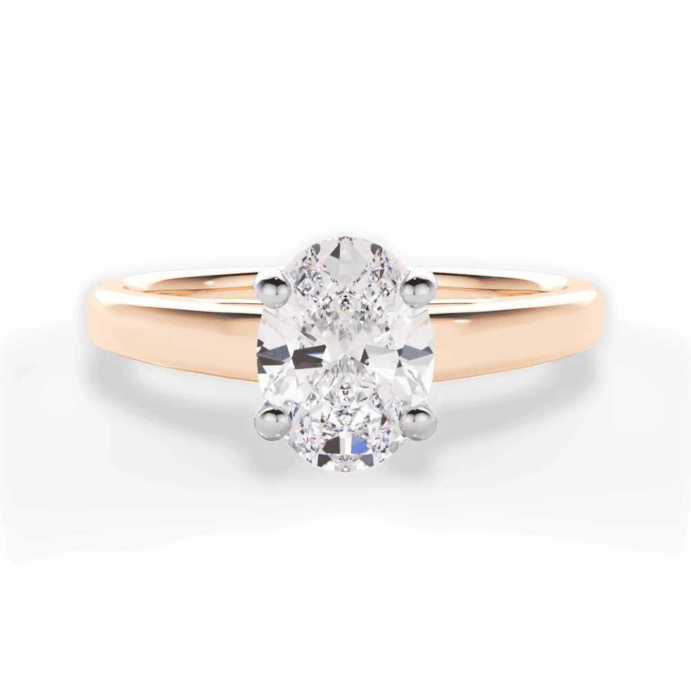 14kt Rose Gold/18kt Rose Gold/oval/top