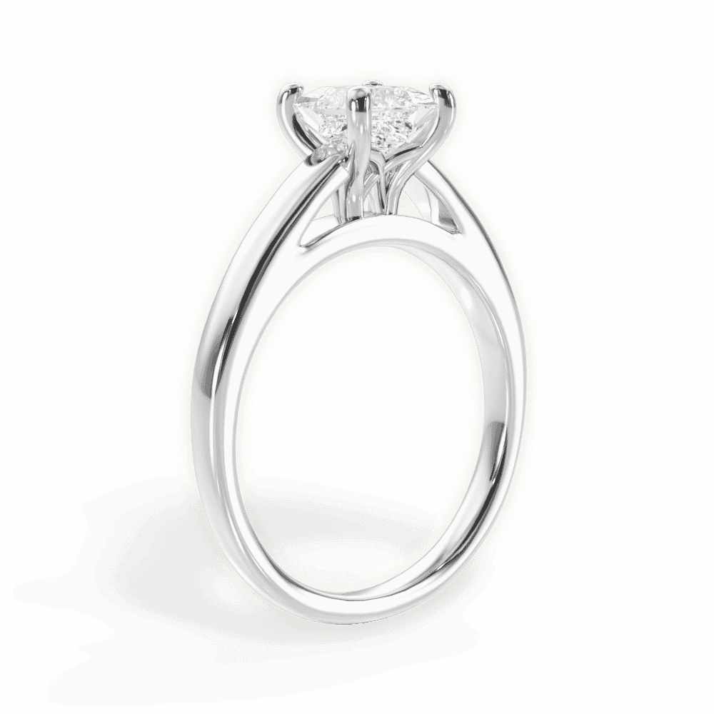 14kt White Gold/18kt White Gold/Platinum/princess/front