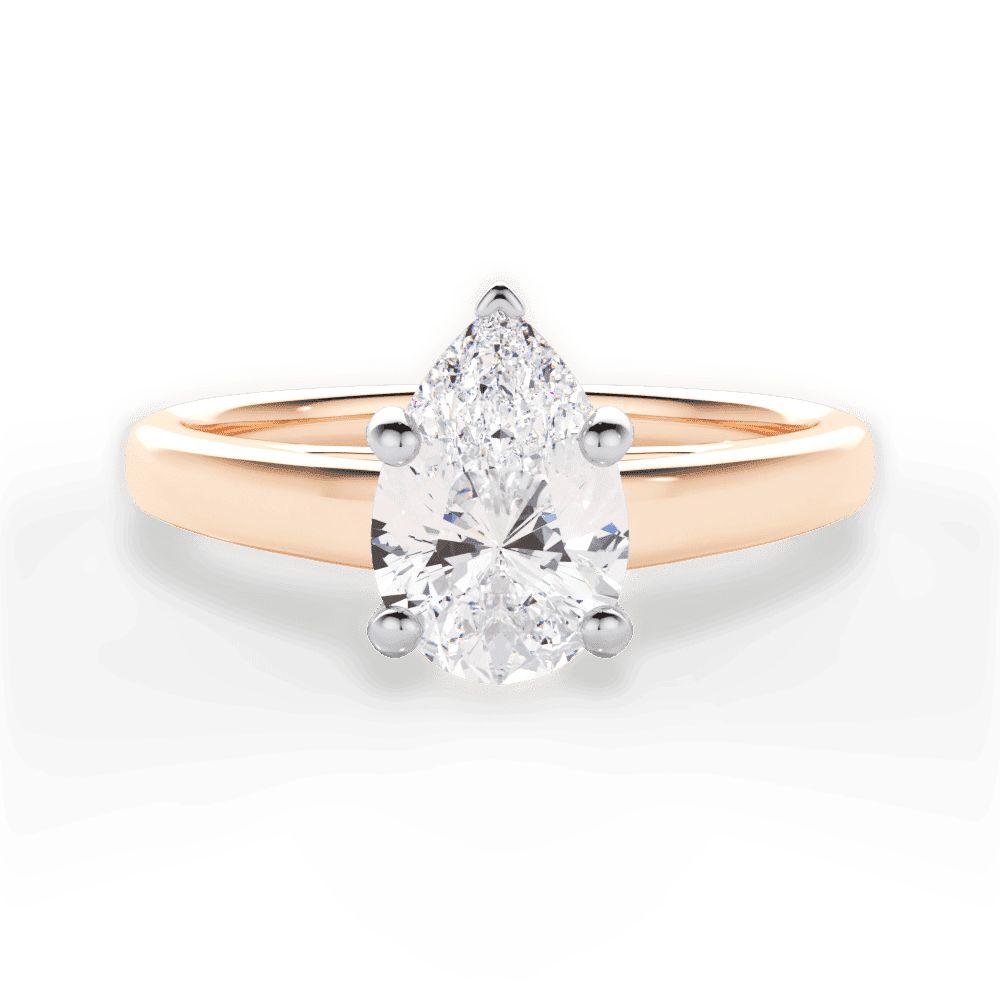 14kt Rose Gold/18kt Rose Gold/pear/top