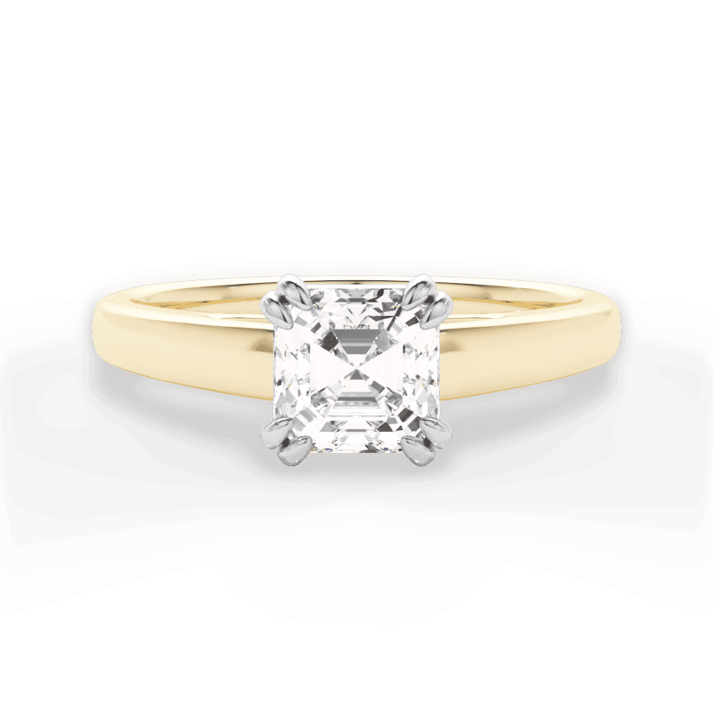 14kt Yellow Gold/18kt Yellow Gold/asscher/top