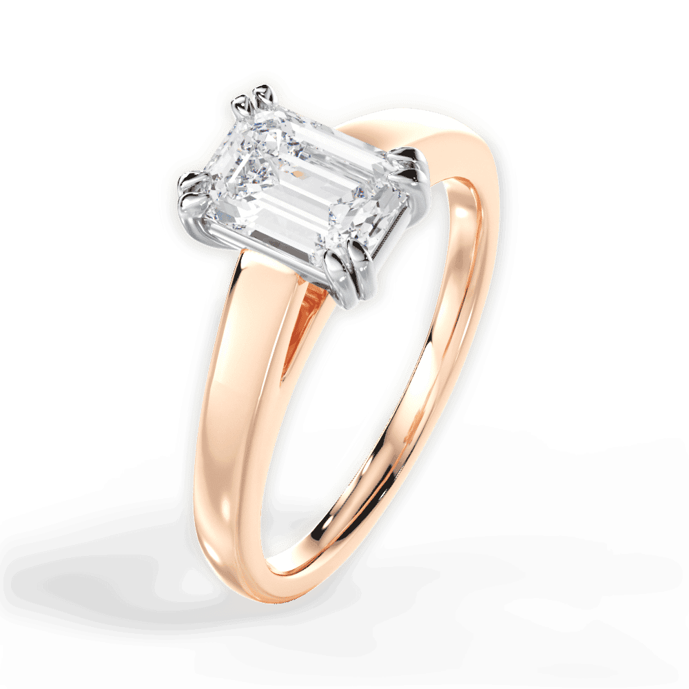14kt Rose Gold/18kt Rose Gold/emerald/perspective