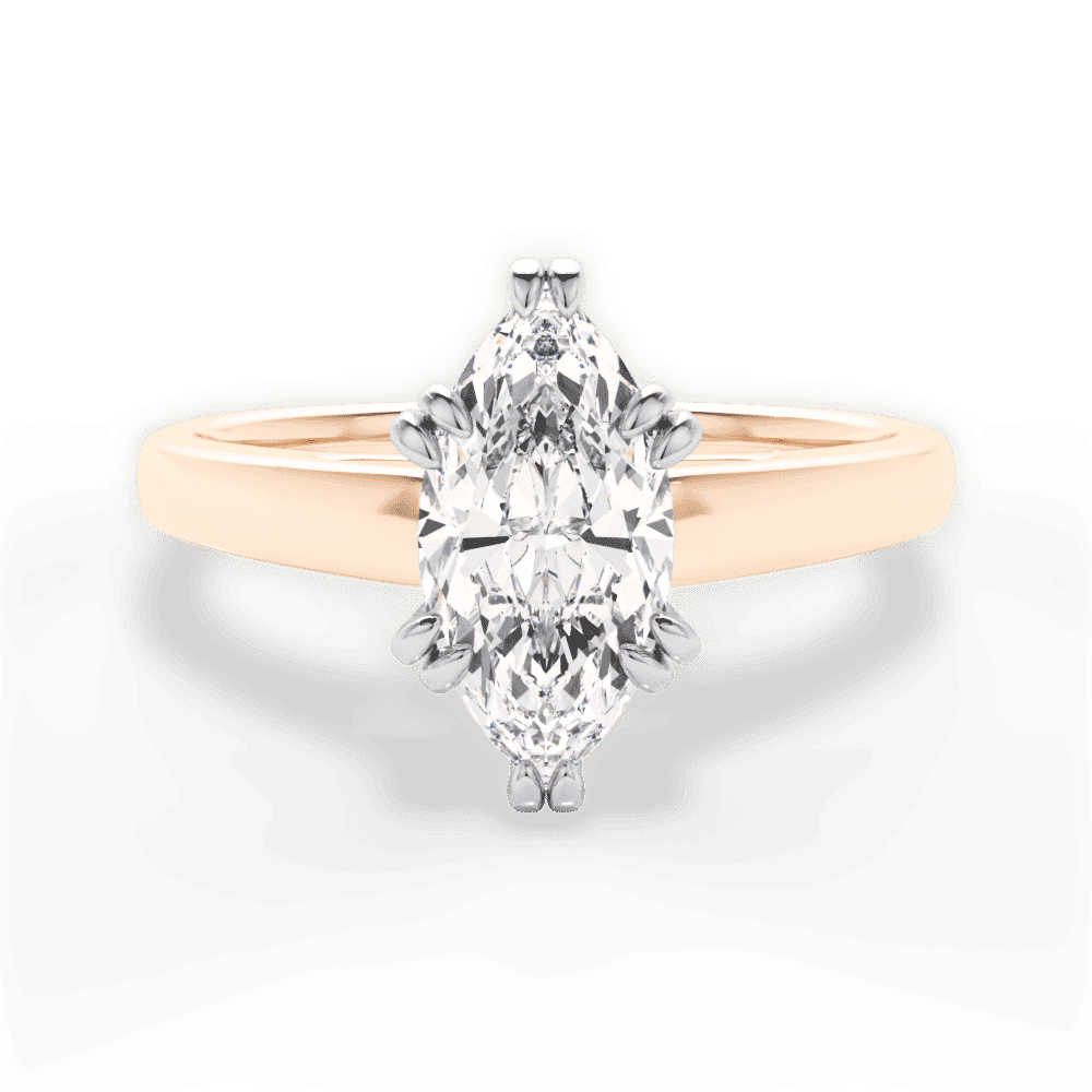 14kt Rose Gold/18kt Rose Gold/marquise/top