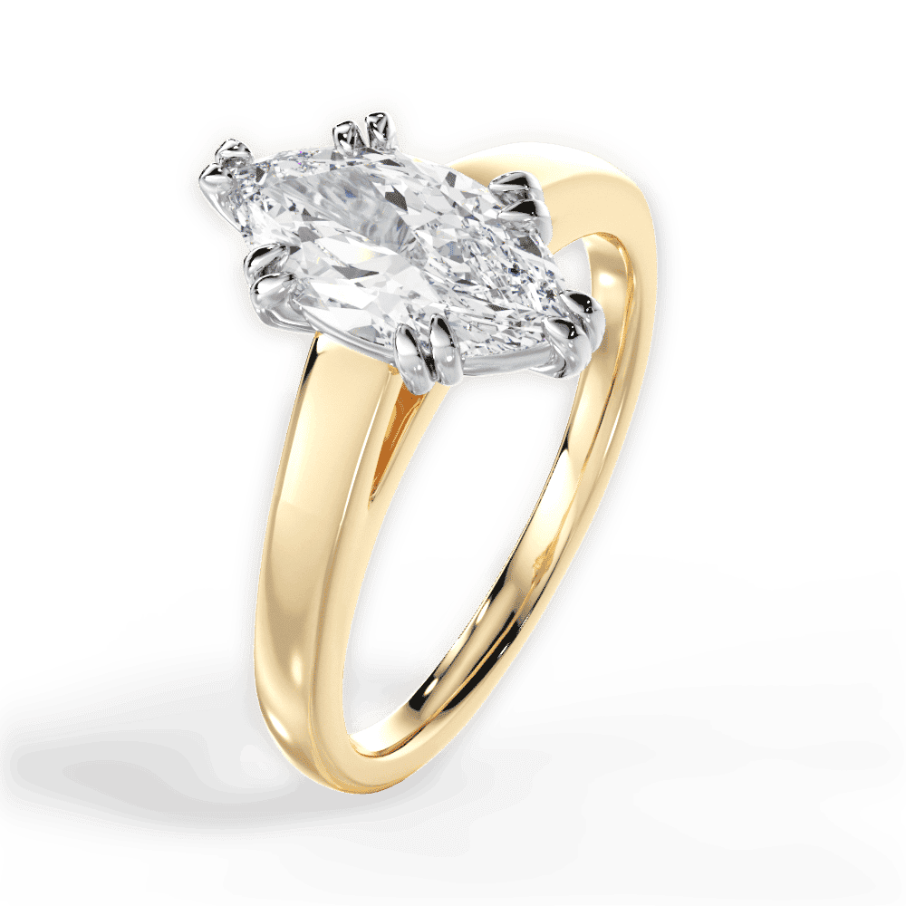 14kt Yellow Gold/18kt Yellow Gold/marquise/perspective