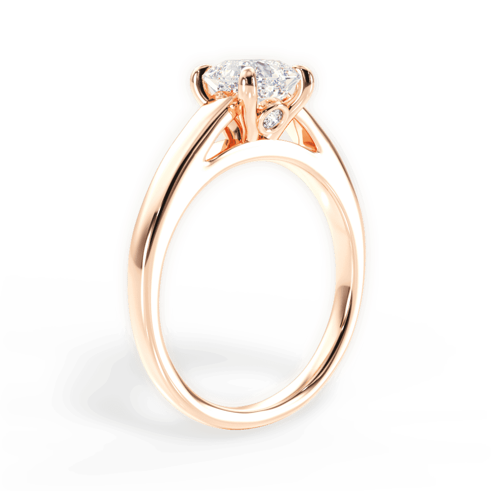 14kt Rose Gold/18kt Rose Gold/asscher/front