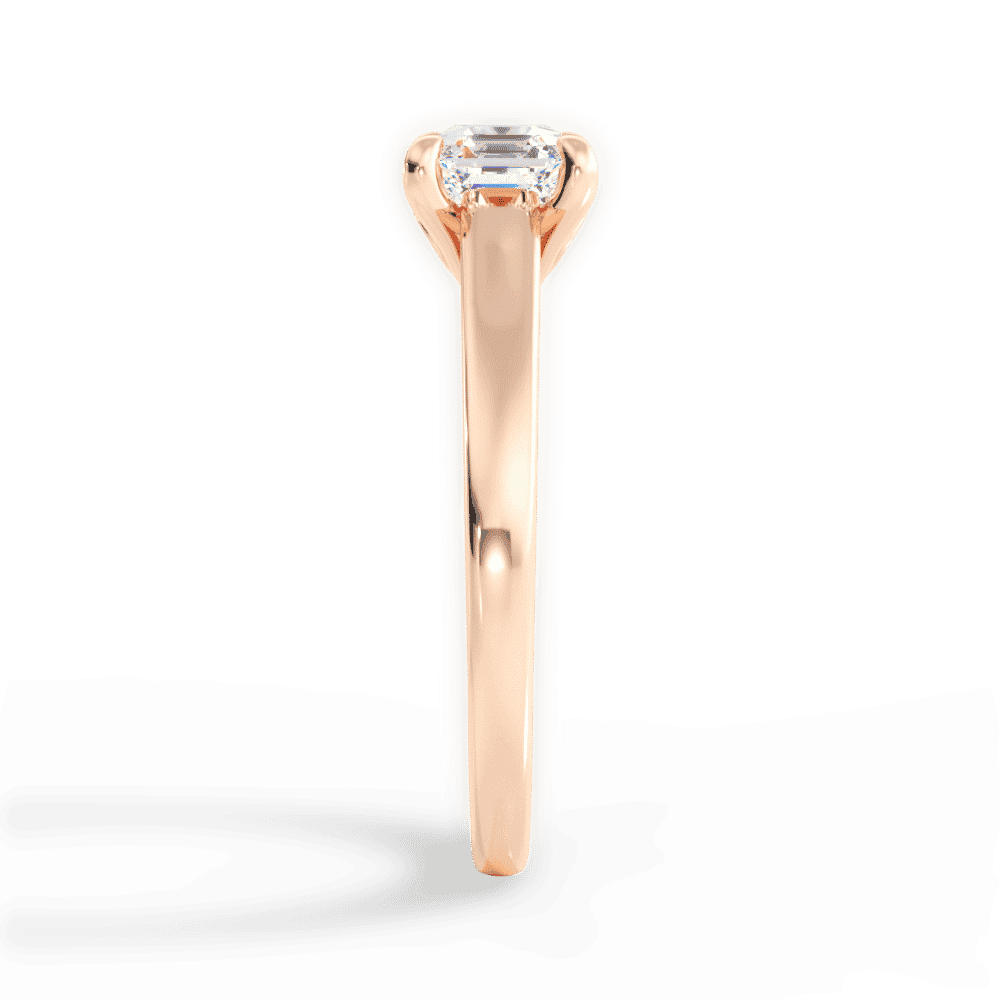 14kt Rose Gold/18kt Rose Gold/asscher/side