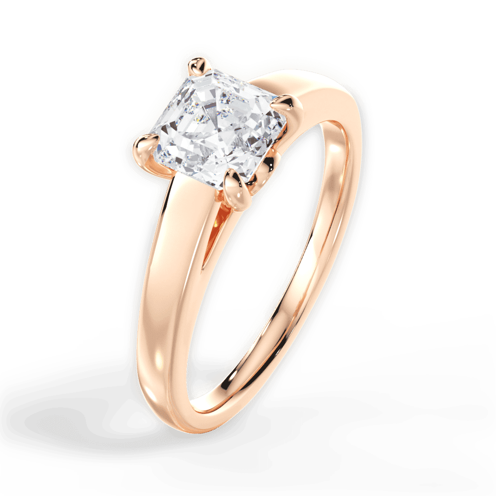 14kt Rose Gold/18kt Rose Gold/asscher/perspective