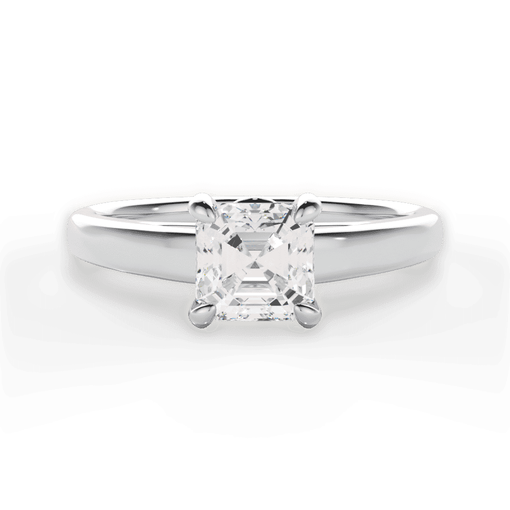 14kt White Gold/18kt White Gold/Platinum/asscher/top