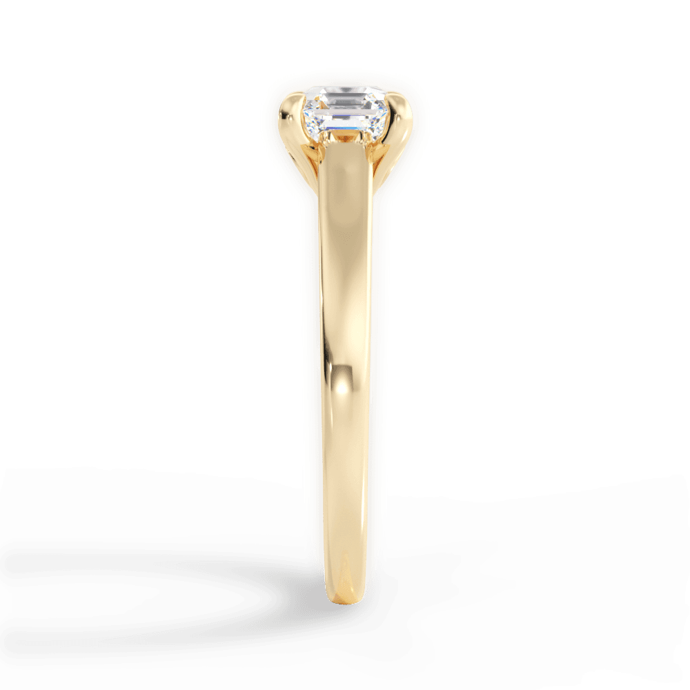 14kt Yellow Gold/18kt Yellow Gold/asscher/side