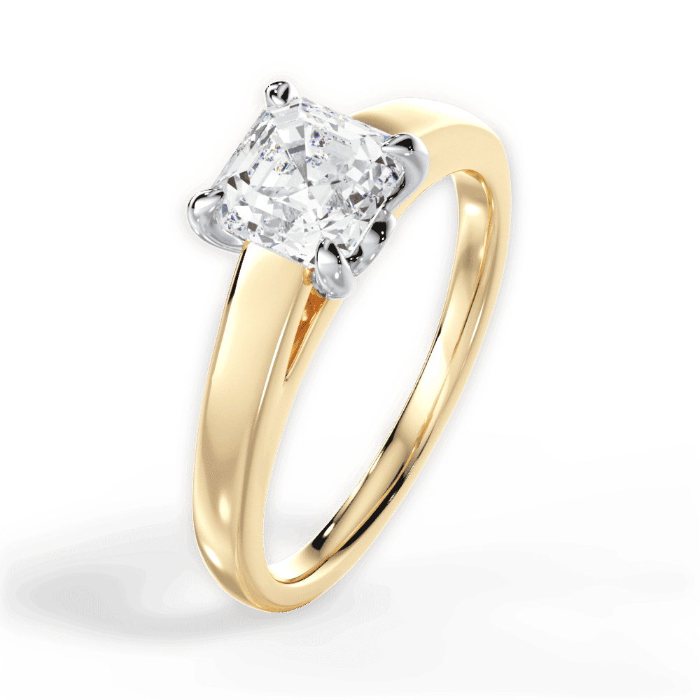 14kt Yellow Gold/18kt Yellow Gold/asscher/perspective