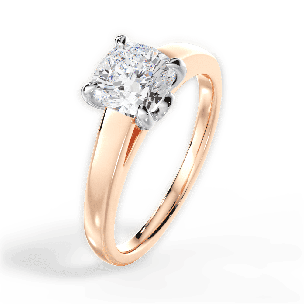 14kt Rose Gold/18kt Rose Gold/cushion/perspective