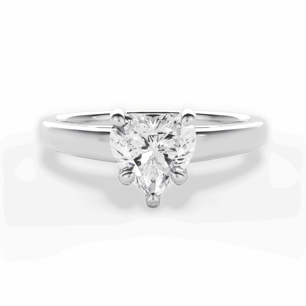 14kt White Gold/18kt White Gold/Platinum/heart/top