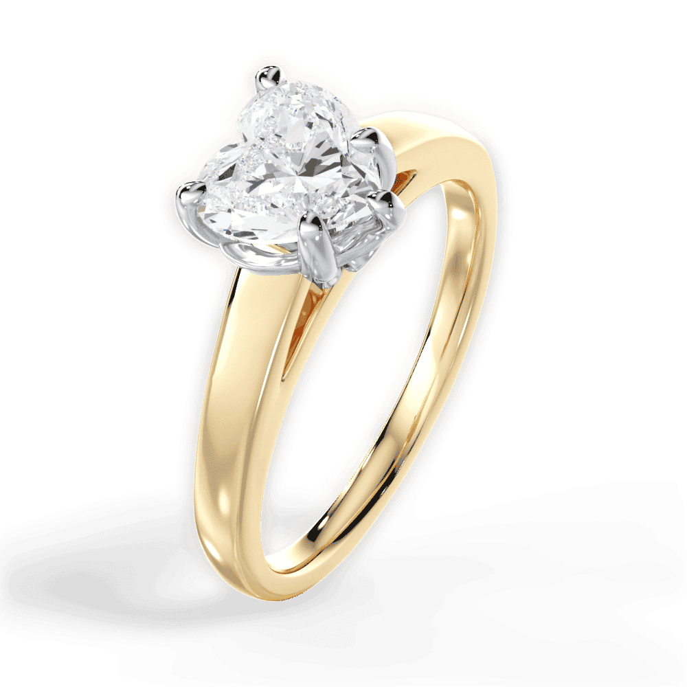 14kt Yellow Gold/18kt Yellow Gold/heart/perspective