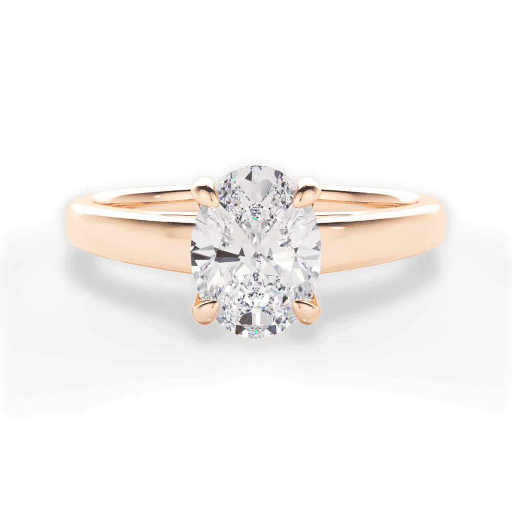 14kt Rose Gold/18kt Rose Gold/oval/top