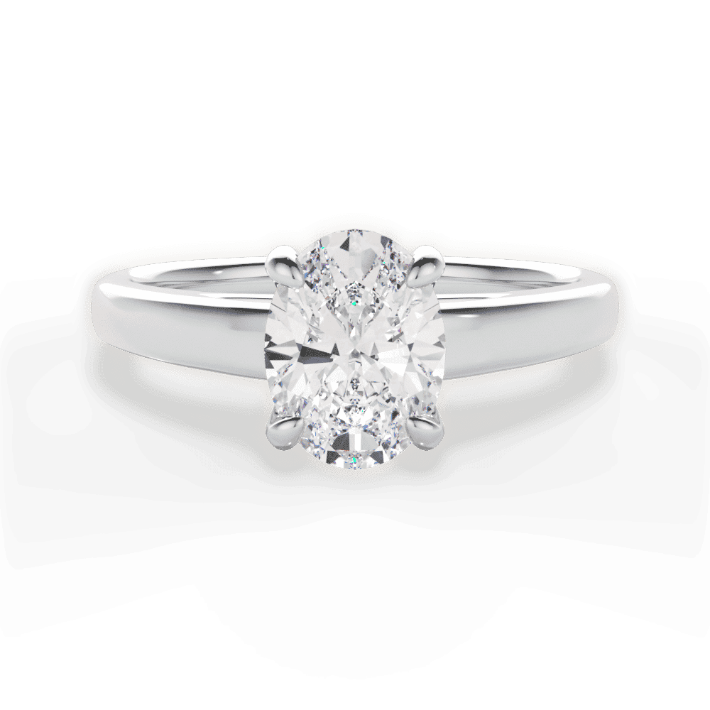 14kt White Gold/18kt White Gold/Platinum/oval/top