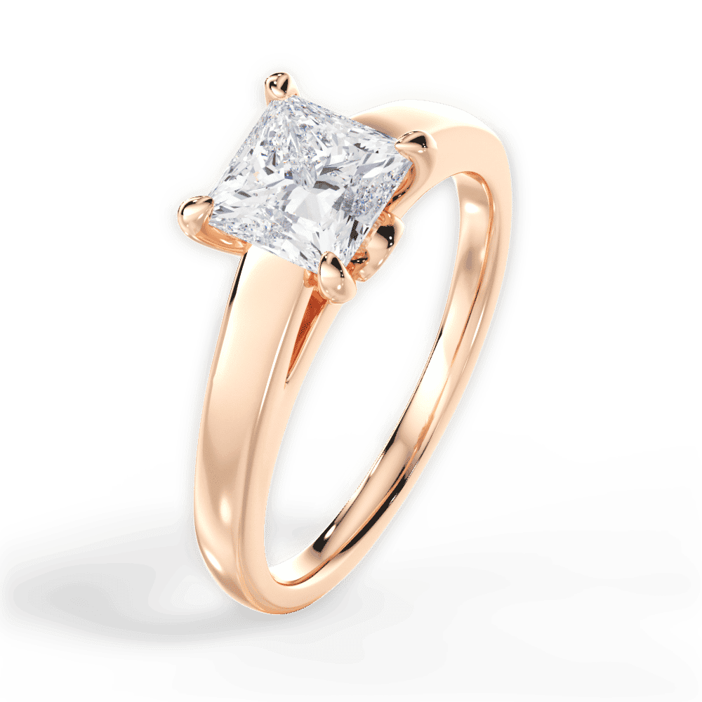 14kt Rose Gold/18kt Rose Gold/princess/perspective