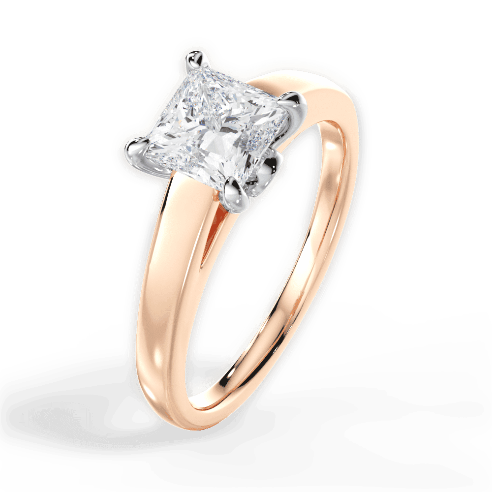14kt Rose Gold/18kt Rose Gold/princess/perspective