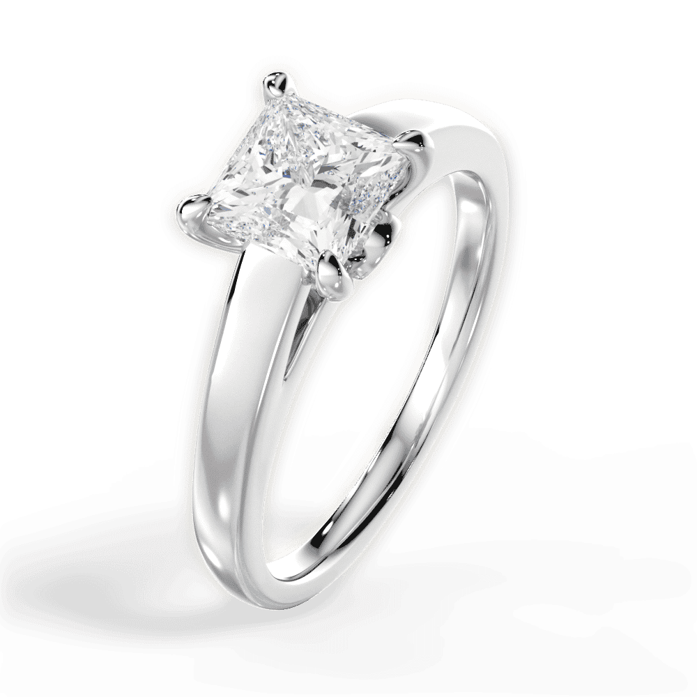 14kt White Gold/18kt White Gold/Platinum/princess/perspective
