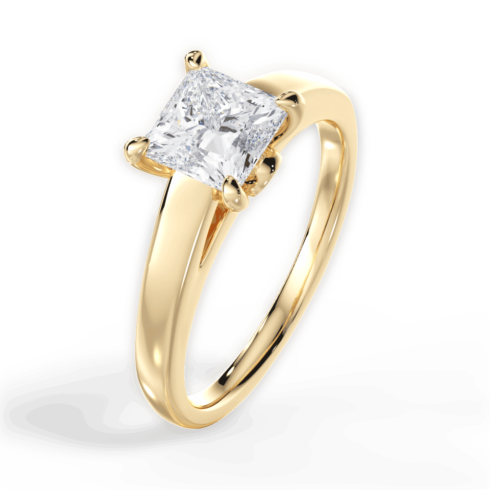 14kt Yellow Gold/18kt Yellow Gold/princess/perspective