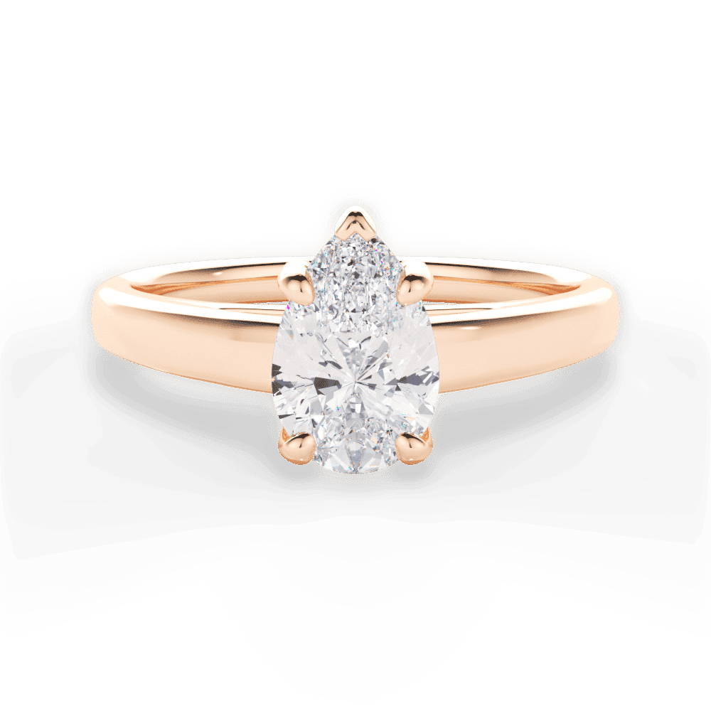 14kt Rose Gold/18kt Rose Gold/pear/top