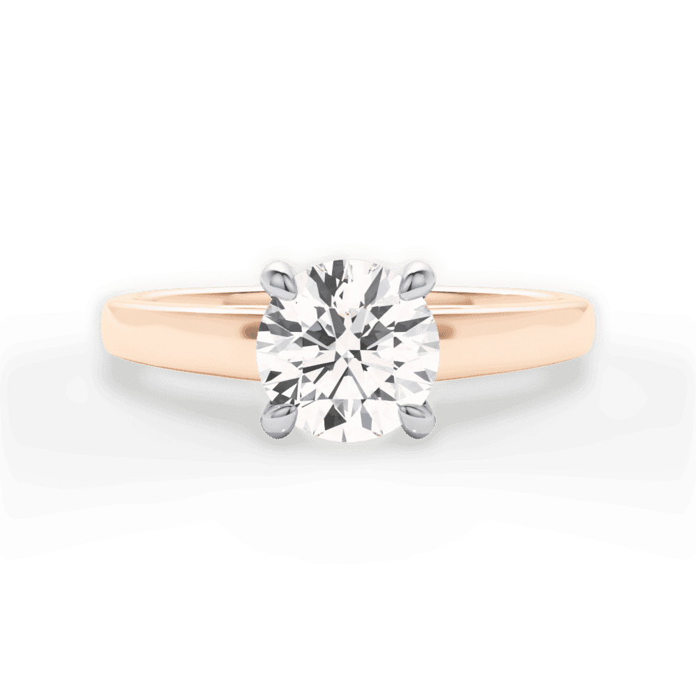 14kt Rose Gold/18kt Rose Gold/round/top