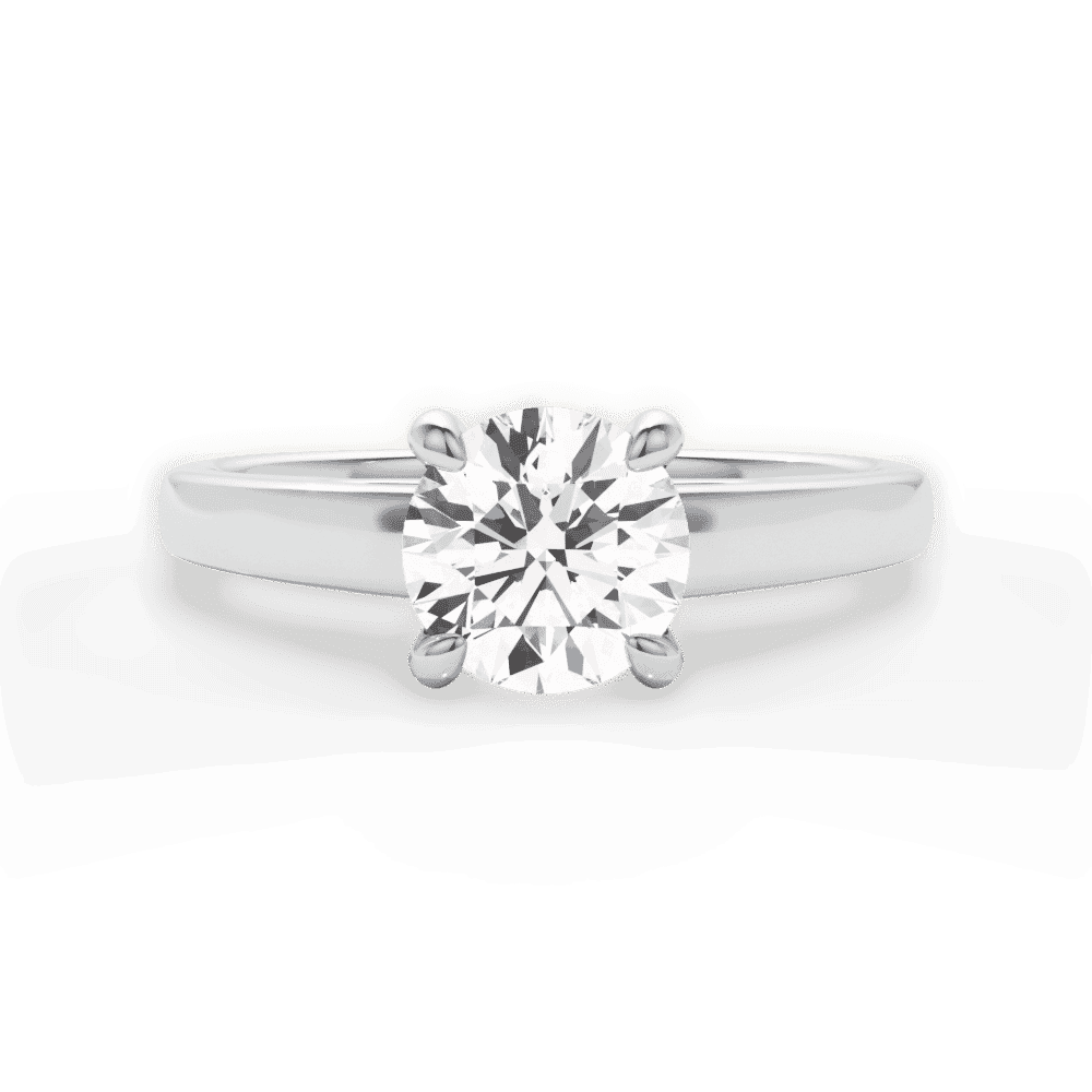 14kt White Gold/18kt White Gold/Platinum/round/top