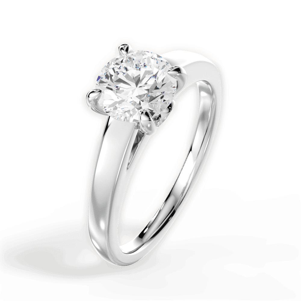 14kt White Gold/18kt White Gold/Platinum/round/perspective