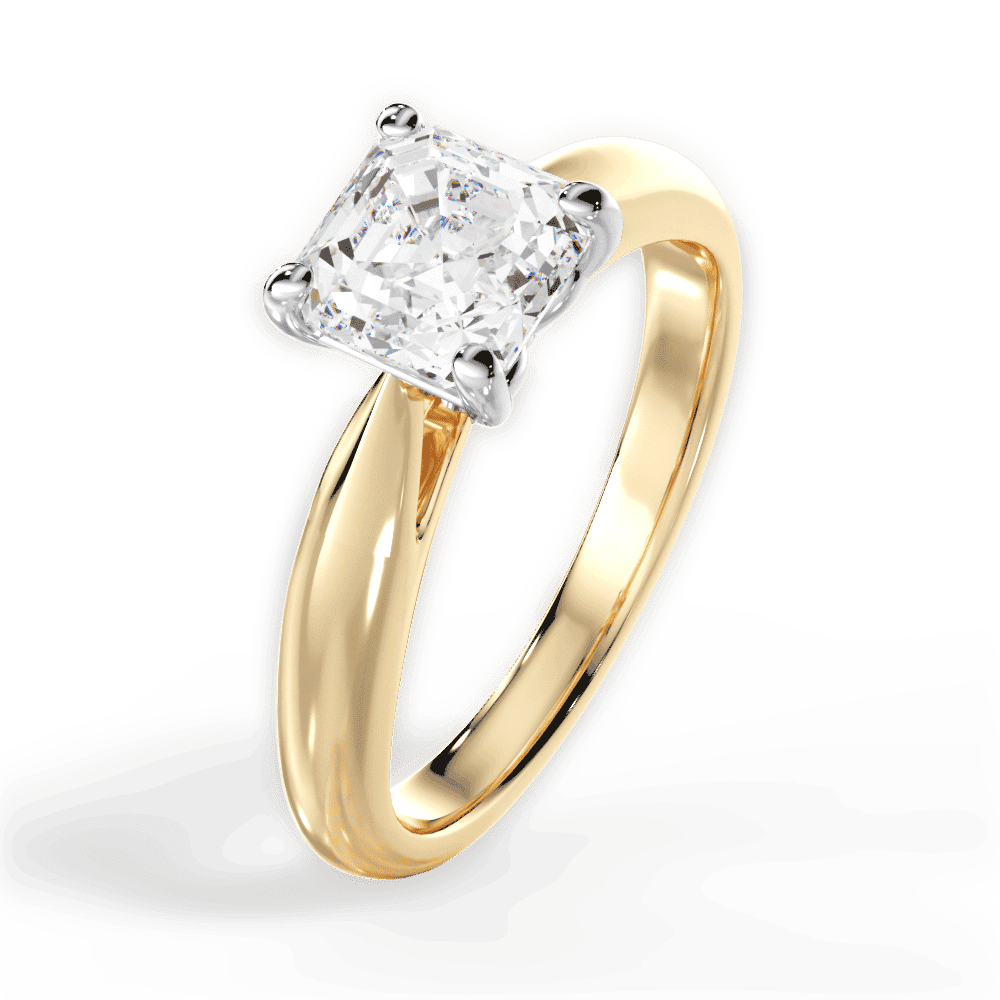 14kt Yellow Gold/18kt Yellow Gold/asscher/perspective