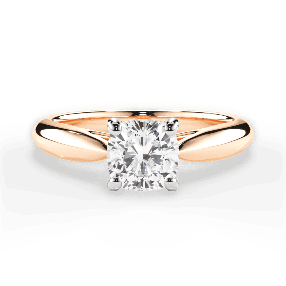 14kt Rose Gold/18kt Rose Gold/cushion/top