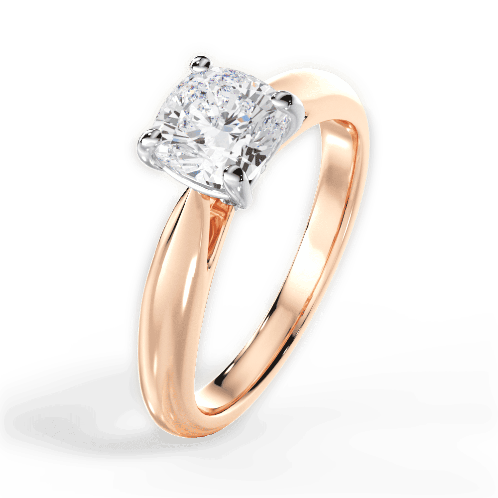 14kt Rose Gold/18kt Rose Gold/cushion/perspective